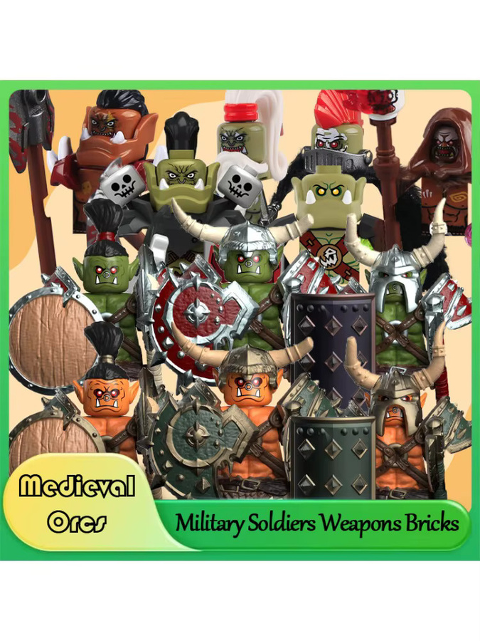 BRICKPANDA Fantasy Mittelalterliche Militärische Ork Soldat Actionfiguren Bausteine - Bild 2
