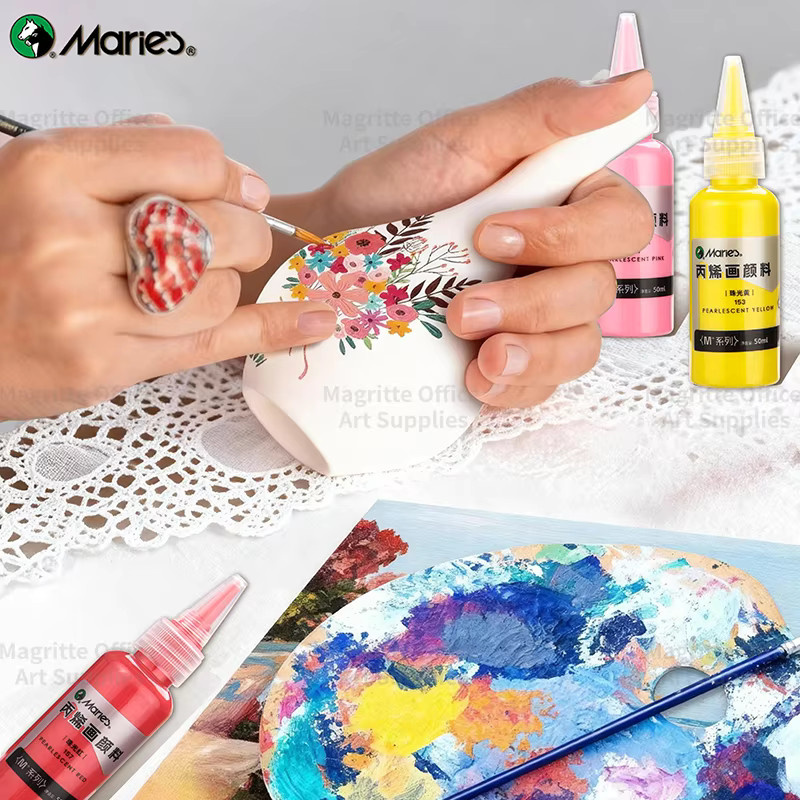 Marie's Metallic-Acrylfarbe Silber und Schwarz, glänzende und deckende Kunstfarbe für Holz, Glas und Porzellan, 50 ml - Bild 3