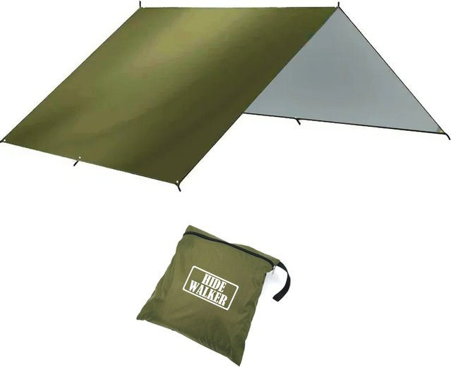 Wasserdichte Sonnenschutzplane von HIDE WALKER mit Silberbeschichtung und UV-Schutz für Outdoor, Camping und BBQ in Silber oder Beige - Bild 1