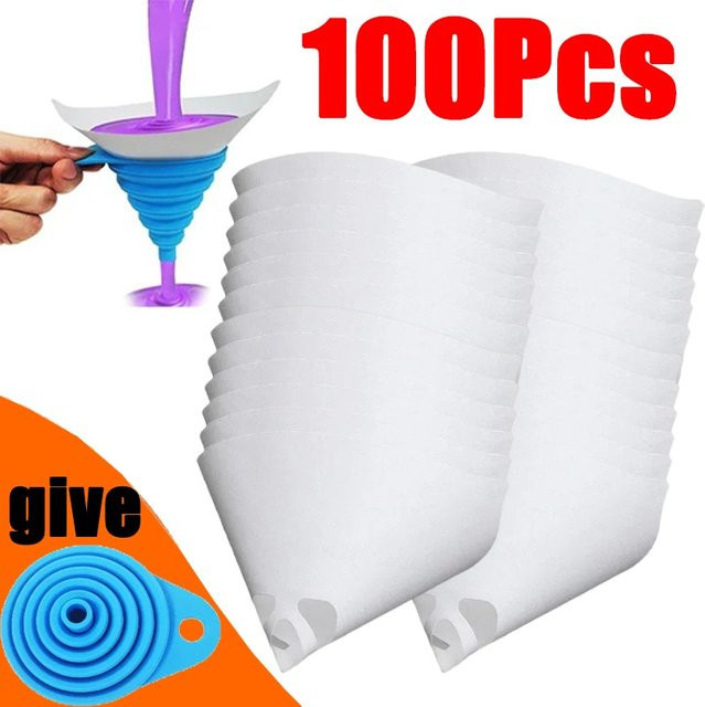 100 Stück konische Einweg-Farbfilter aus Nylon mit 100 Mesh zur Reinigung von Siebbechern und Trichtern - Bild 1