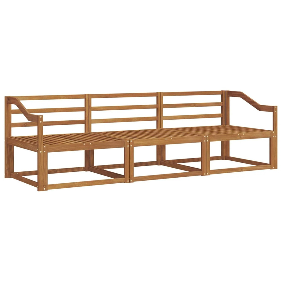 vidaXL Outdoor-Sofagarnitur 3-teilig aus Massivholz Akazie in Braun mit Lamellen-Design - Bild 2
