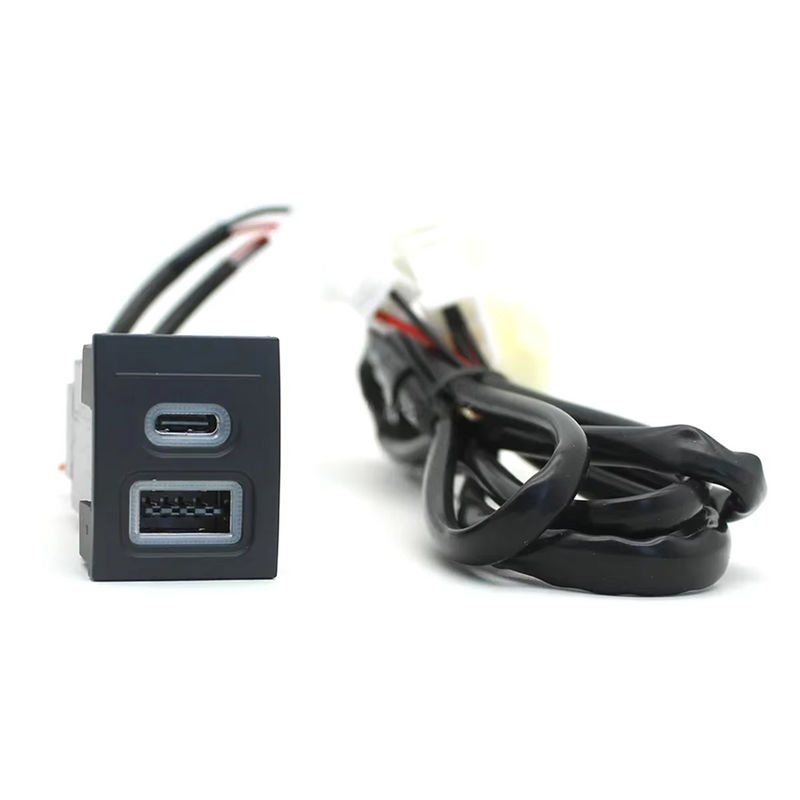 Doppel USB Ladeadapter mit QC3.0 und Typ-C PD für VW Polo 9n 9n3 (2004-2011), 12V/24V Auto Telefon Ladegerät Buchse, Schwarz - Bild 2