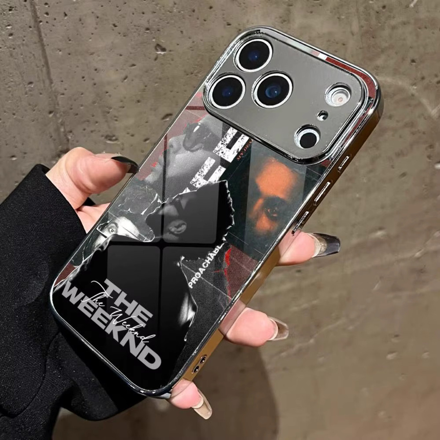 The Weeknd Singer Handyhülle für Apple iPhone 17 16 15 14 13 12 Pro Max Plus mit galvanisiertem Metall-Bumper in Multicolour, stoßfeste Schutzhülle - Bild 5