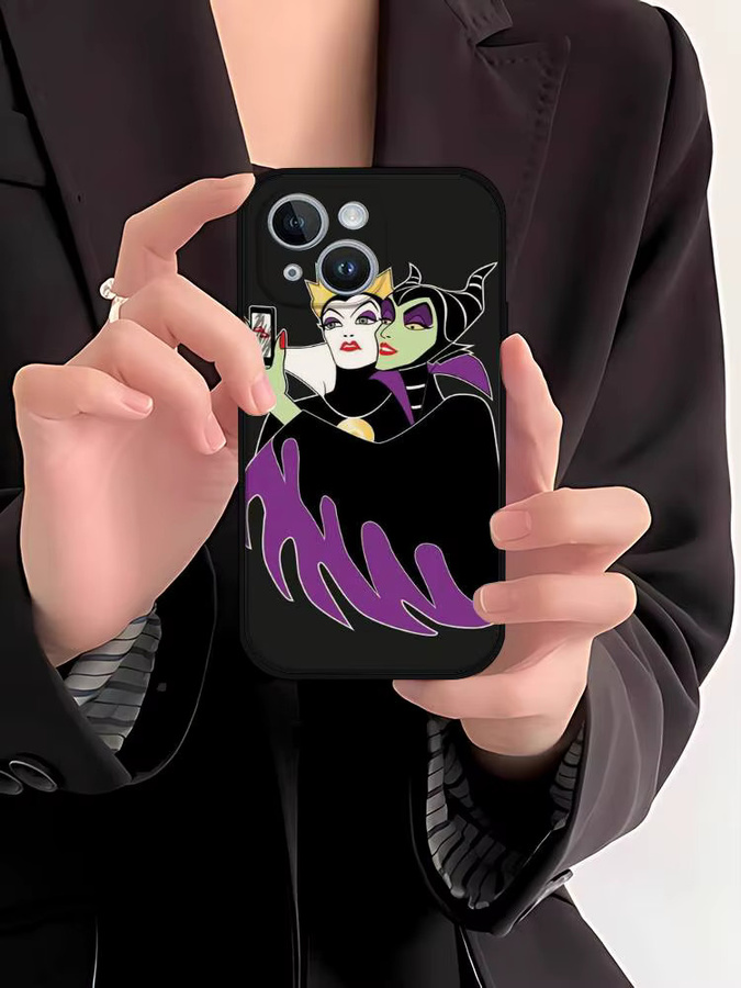Grimhildies Maleficent Selfie Silikon Handyhülle für Apple iPhone 17 16 15 14 13 12 11 Pro Max Mini X Xs XR in Schwarz - Bild 7