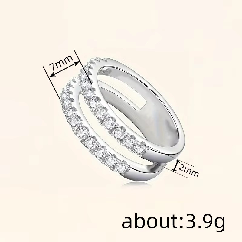 Huitan Ring, silberfarben, Zirkonia, Damen - Bild 2