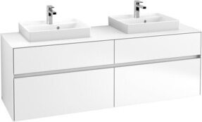 V&B Waschtischunterschrank Collaro in Weiß Matt mit LED und Platz für 2 Waschbecken, B/T/H: 160 x 54,8 x 50 cm - Bild 1