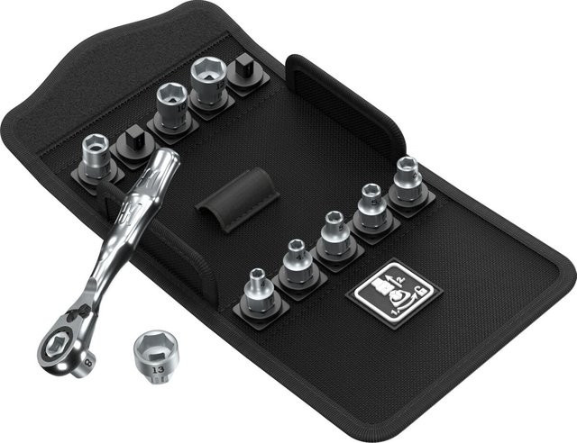 Wera Kraftform Kompakt Zyklop Mini 2 Set, 11-teiliges Set mit 1/4 Zoll Knarre und Steckschlüsseleinsätzen aus Chrome Vanadium - Bild 1