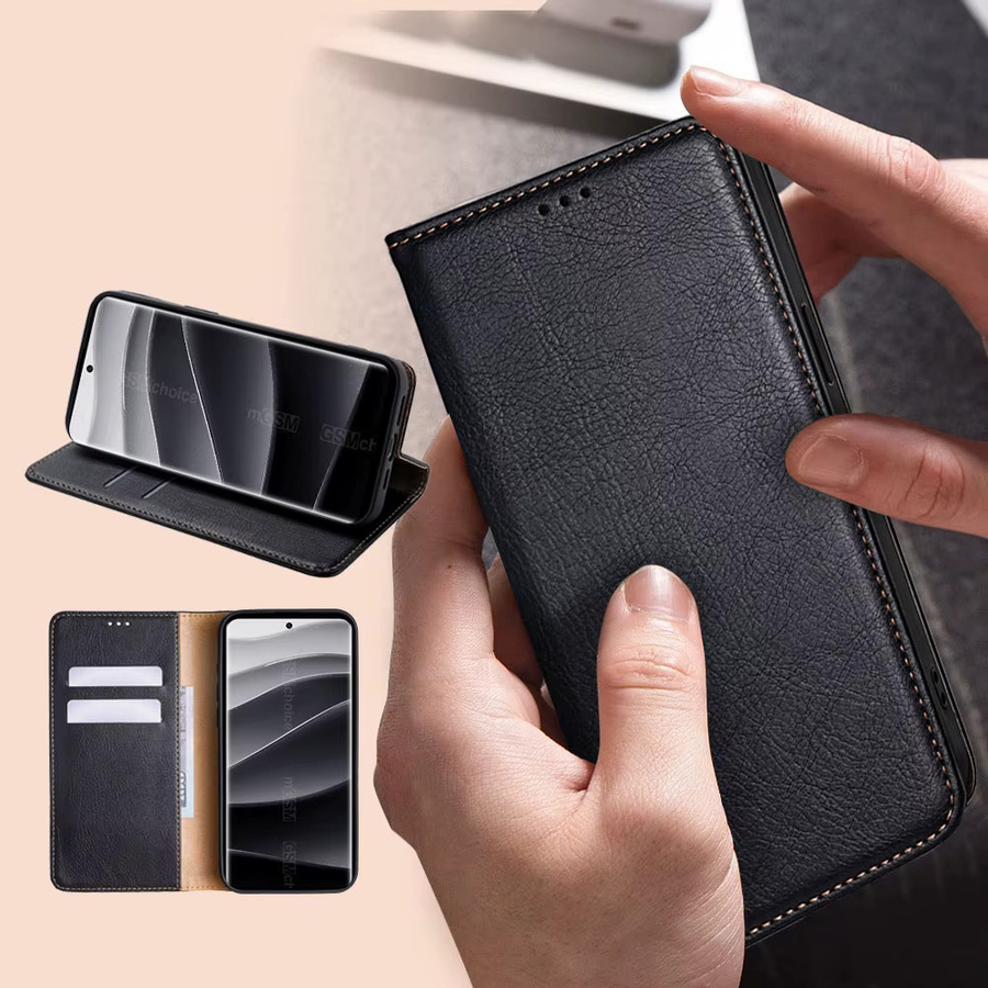 Leder-Flip-Handyhülle für Samsung Galaxy A57 A37 A27 A17 A07 A56 A36 A26 A16 A06 A55 A35 A15 A54 A34 mit magnetischer Abdeckung in Grün - Bild 3