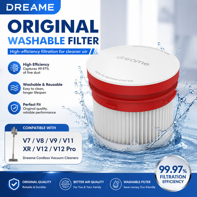 Dreame Ersatzfilter für kabellose Handstaubsauger V8 V9 V9B V9P XR V10 V11 V12 in Grau und Weiß - Bild 1