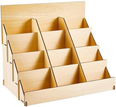 Youkeme Grußkarten-Ausstellungsstand und Lagerregal 4-lagig in Beige, B/T/H: 39,0 x 30,0 x 30,0 cm - Bild 1
