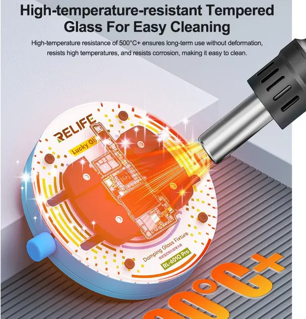 RELIFE RL-601Q Pro 360 Grad rotierende Halterung aus wärmeisolierendem Glas für Mobiltelefon-Motherboard-Reparaturwerkzeuge - Bild 1