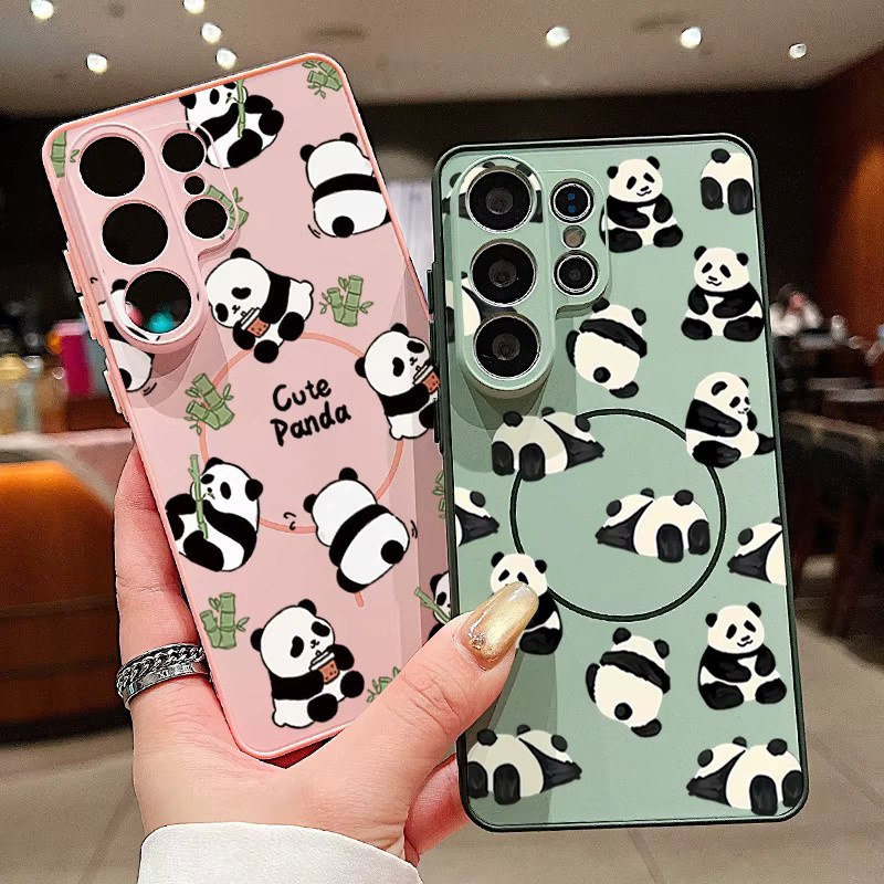 Magnetische Handyhülle mit Panda-Muster für Samsung Galaxy S26 S25 S24 S23 FE A55 A54 A36 A16 5G in Schwarz und Multicolour - Bild 3