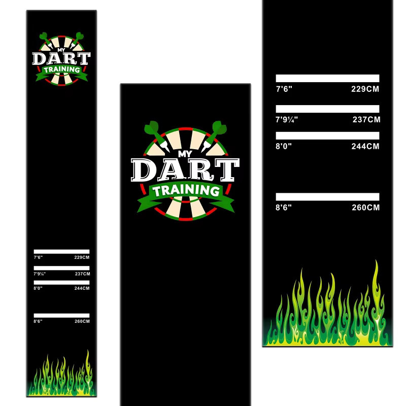 VIKAMA Dart-Trainingsmatte mit Messlinie, rutschfest und verschleißfest, Schwarz, Länge: 300 cm - Bild 3