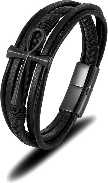 YULIN Armband, Edelstahl, Schwarz, Herren, 23cm - Bild 1