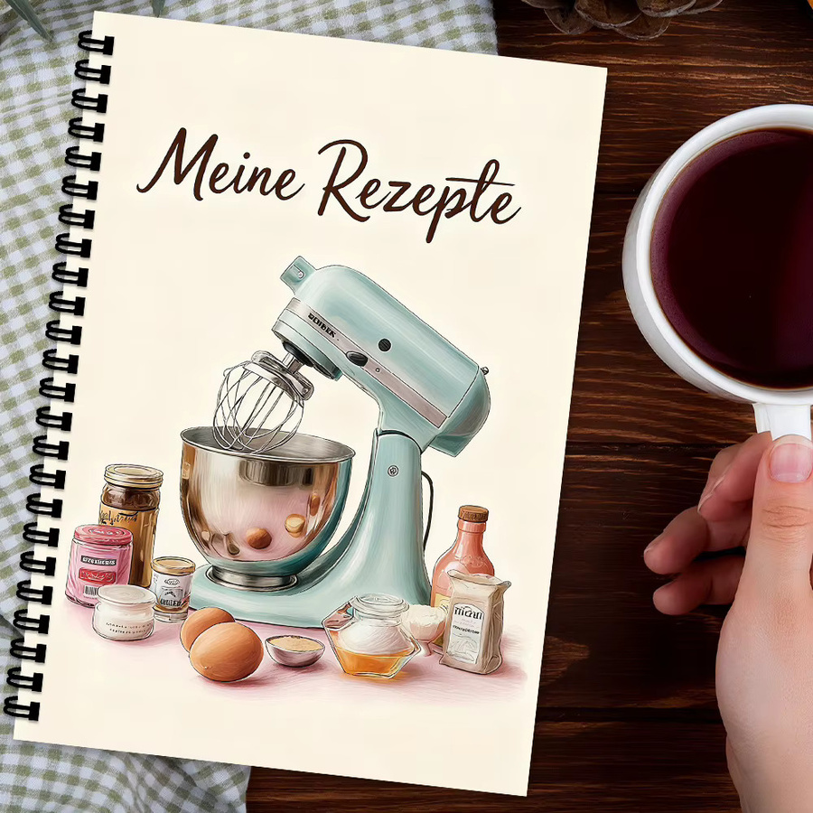 Elegantes Küchen-Kochbuch als leeres Rezept-Notizbuch mit Spiralbindung und Softcover im A5 Format - Bild 2