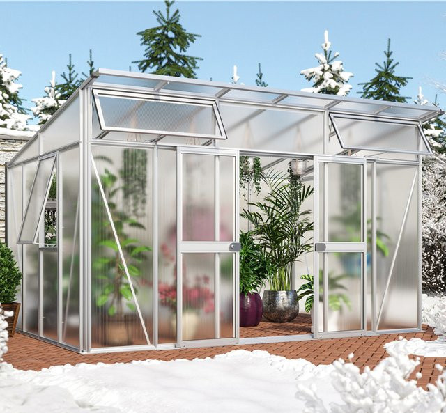 Vitavia Gewächshaus Aura 11500 in Weiß mit 11,5 m² Fläche und 10 mm HKP-Verglasung - Bild 1