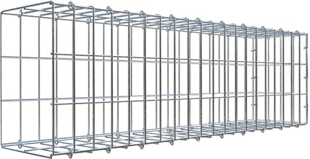 Gabiona C-Ring-Anbaukorb Typ 2 in Silbergrau, Maschenweite 5 x 10 cm, B/T/H: 30 x 100 x 20 cm - Bild 1