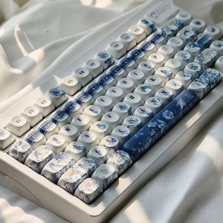 FSWHBY PBT Tastenkappen im chinesischen Retro-Design mit Side Dye Sublimation, 120 Tasten, Cherry-Profil, braun, kompatibel mit MX Switches und RGB-Hintergrundbeleuchtung - Bild 4