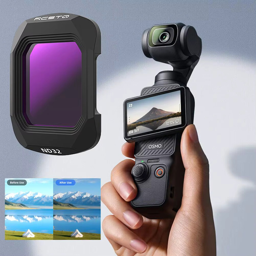 Magnetisches Linsenfilter-Set für DJI Osmo Pocket 4 mit UV CPL und einstellbaren ND2-32 Filtern in Schwarz - Bild 3