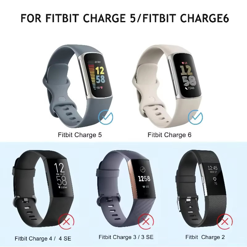 JBAILI Uhrenarmband Silikon, Sport, Unisex, für Fitbit Charge 5 6 - Bild 3