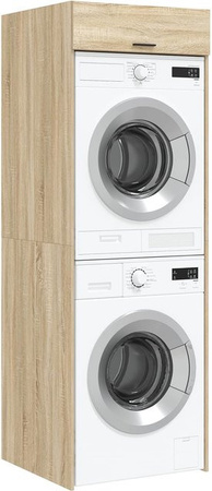 Waschmaschinen-Schrank Sonoma von Yiwydaa in Beige, B/T/H: 67,5 x 68 x 200 cm
