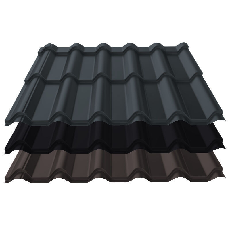 Pfannenblech Diament+ von Blachotrapez GmbH aus Stahl in Schwarz, Modullänge: 350 mm, Stärke: 0,50 mm - Bild 1