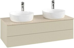 V&B Waschtischunterschrank Antao mit Frontstruktur, grau lackiert, B/T/H: 120 x 36 x 50 cm - Bild 1