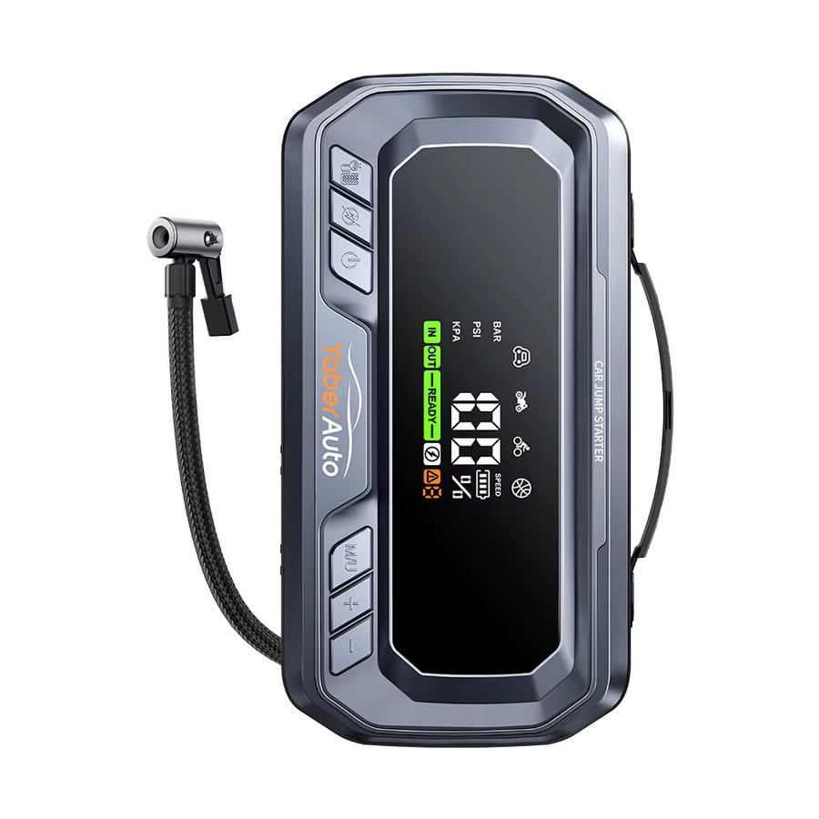 Yaber 4 in 1 Starthilfe Power Bank mit 6000A Auto Booster, 65W PD Ladegerät und 160PSI Reifenpumpe, Farbe: Schwarz - Bild 3