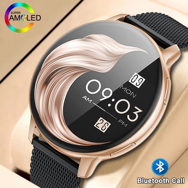 LIGE Smartwatch, 1,39 Zoll, Silikon, Schwarz, Unisex - Bild 1