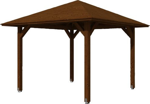 Skan Holz Pavillon Cannes 1 aus Fichte in Nussbaum Braun B/T: 294 x 294 cm - Bild 3