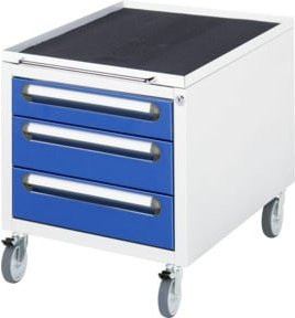 Rau Roll-Container mit 3 Schubladen für höhenverstellbare Arbeitstische, lichtgrau/enzianblau, B/T/H: 48 x 60 x 54 cm - Bild 1