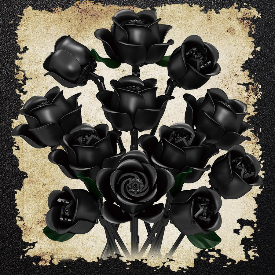 Linyi toy Konstruktionsset Blumen Rose Schwarz ab 6 Jahren - Bild 4