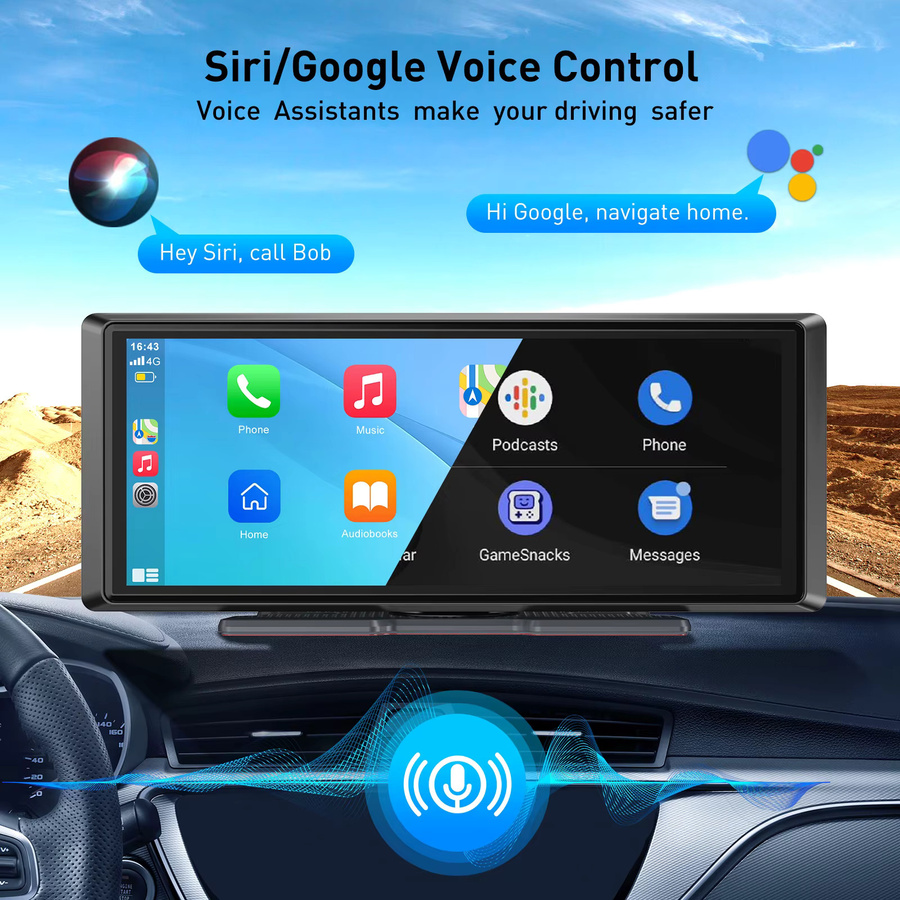 ESSGOO 8.1 Zoll IPS Touchscreen Universal Navigationsgerät mit Wireless CarPlay und Android Auto, GPS, Bluetooth, WiFi, FM, USB, AUX und KI-Sprachsteuerung in Schwarz für LKW, Bus, Wohnmobil und Transporter - Bild 5