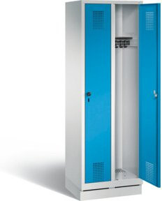 C+P Garderobenschrank Evolo mit Türen, Farbe: Front Lichtblau, Korpus Lichtgrau, H x B x T: 180 x 61 x 50 cm - Bild 1
