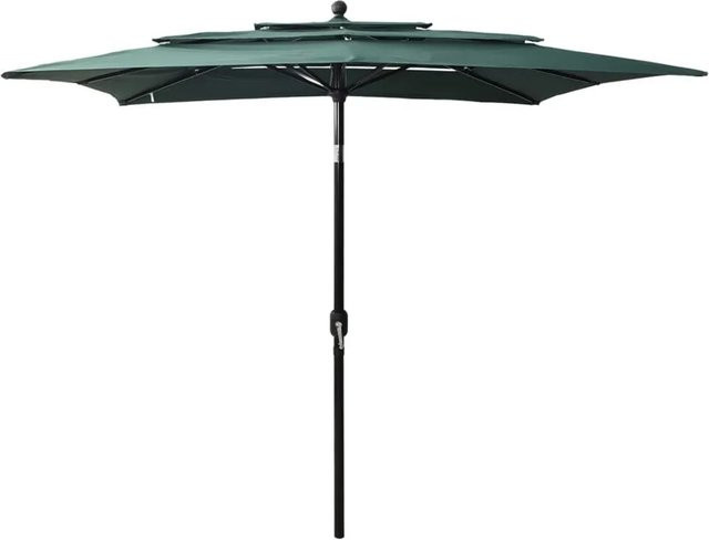 vidaXL Sonnenschirm mit Aluminium-Mast in Grün, 3-lagig, B/B: 2,5 x 2,5 m - Bild 1
