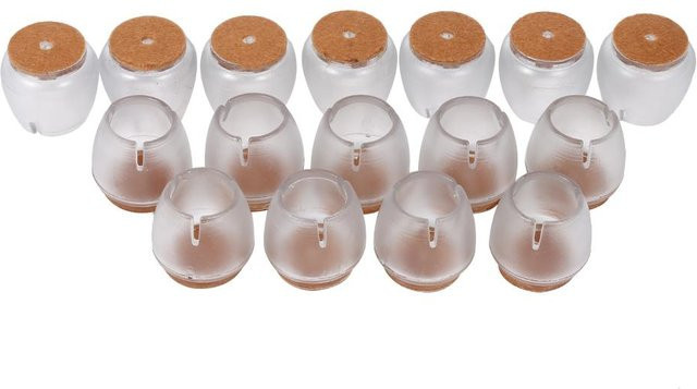 CosyHome Bodenschoner für Möbel in Transparent, 16 Stück Set aus Kunststoff für Tisch und Stuhl - Bild 1