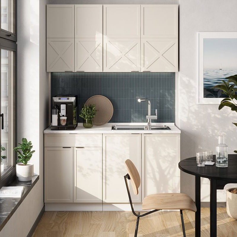 Vicco Singleküche Fame-line Küchenzeile im Landhausstil, Breite: 140 cm, Farben: Graubeige, Weiß und Anthrazit - Bild 1
