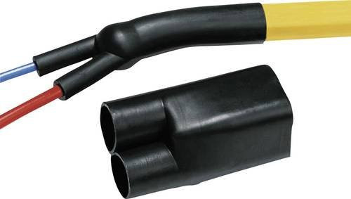 HellermannTyton Warmschrumpf-Aufteilkappe zweiadrig, Farbe: Schwarz, Nenn-Innendurchmesser: 21 mm - Bild 1