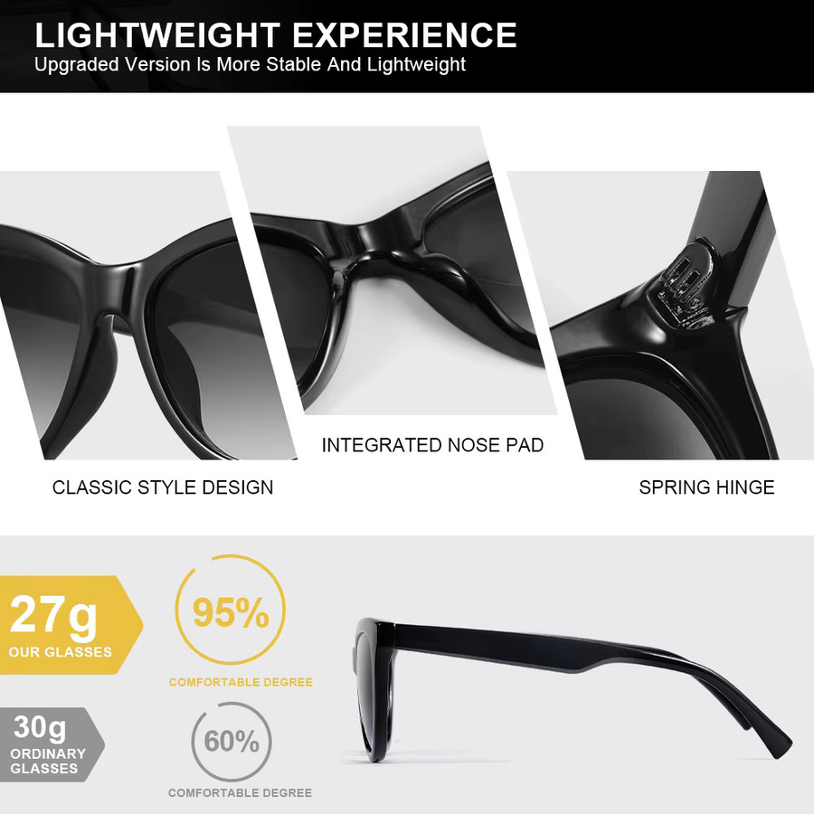CRIXALIS Cat-Eye-Sonnenbrille, Vollrand, Schwarz, Damen, Kunststoff - Bild 3