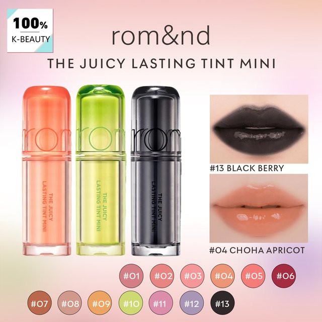 rom&nd The Juicy Lasting Tint Mini, Black Berry, Glänzend - Bild 1