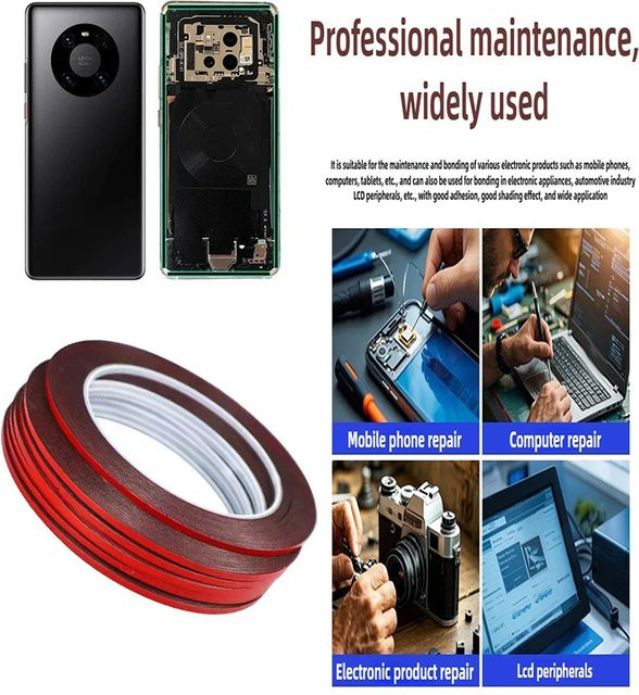 Schwarz 10m Doppelseitiges Handy Reparatur Klebeband für Touch Screen LCD Panel mit 3mm Schaumklebestreifen - Bild 1