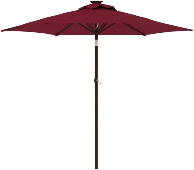 vidaXL Sonnenschirm mit Stahlmast und Polyesterbespannung in Weinrot, B/T/H: 225 x 225 x 212 cm - Bild 1