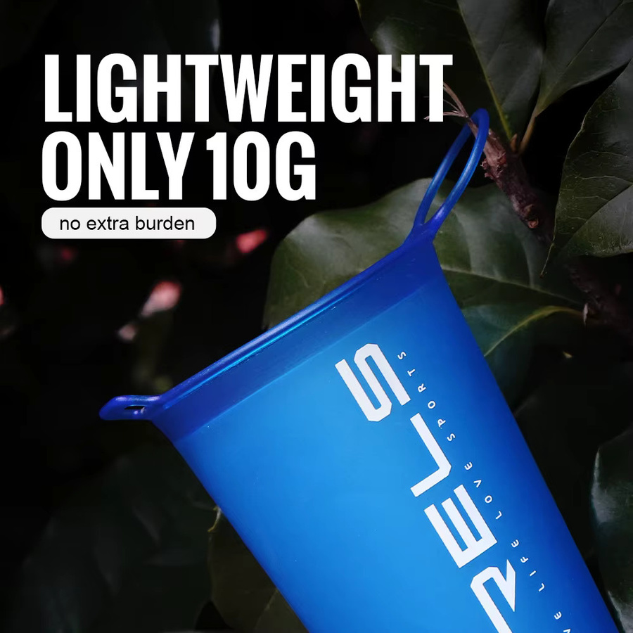 WRELS Faltbarer Trinkbecher aus TPU, 200 ml, wiederverwendbarer Laufwasserbecher für Marathon und Klettern, BPA-frei, in Pink oder Blau - Bild 6