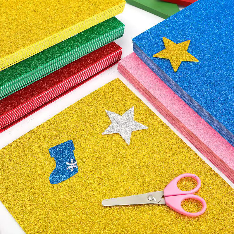 10 Beutel Glitzer-Schaumstoffpapier für DIY-Bastelarbeiten in Silber und Multicolour, 2 mm dick - Bild 4