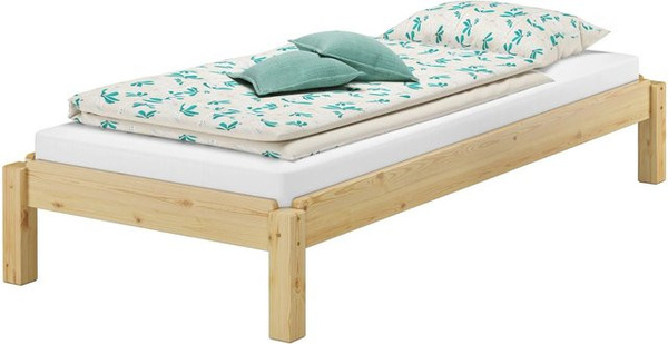 Erst-Holz Stapelbett Einzelbett Modell 48 aus Massiv Kiefer in Braun und Beige, B/T/H: 80 x 190 x 204 cm