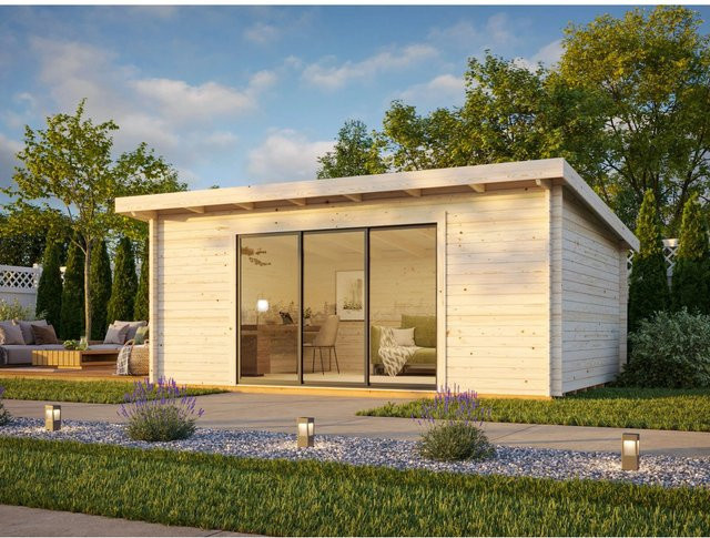 Palmako Gartenhaus Lea Slide aus Fichtenholz in Braun mit Pultdach B/T/H: 530 x 380 x 249 cm - Bild 1