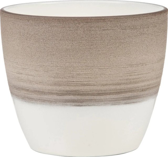 Scheurich Übertopf 950 Espresso Cream in Beige und Braun mit Kratzoptik im Landhausstil, Durchmesser: 16 cm - Bild 1