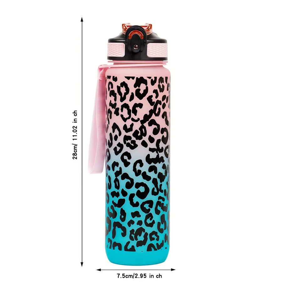 WIFEFUN Outdoor-Sportflasche mit Flip-Deckel, auslaufsicher, Pinkish Blue/Multicolour, 1000 ml - Bild 3