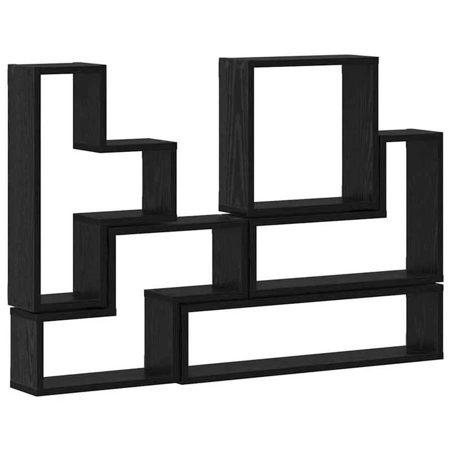 vidaXL Wandwürfel in Schwarz und Eichen-Optik aus Holzwerkstoff, B/H/T: 96 x 64 x 12 cm - Bild 2