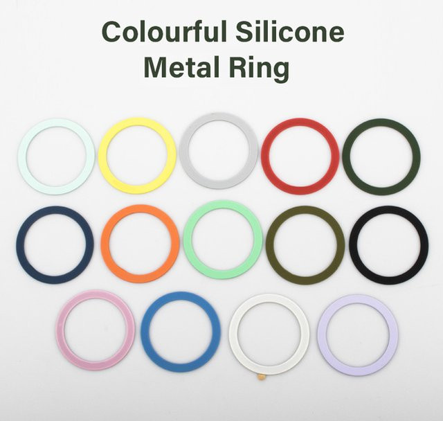 WSSHE Universeller MagSafe Handy-Ring in Orange mit Metallaufkleber und Eisenplatte für iPhone 12, 13, 14, 15 und 16 zur Nutzung von kabellosem Zubehör - Bild 1